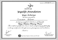 Zertifikat für Yoga Acharya